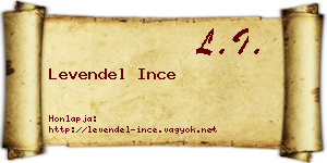 Levendel Ince névjegykártya